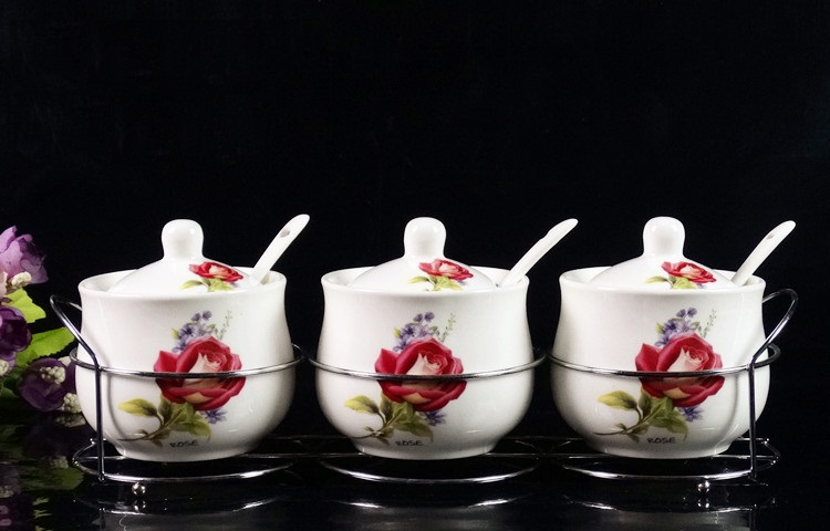 Bộ hũ đựng gia vị bằng sứ cao cấp